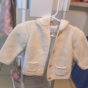 Sweet Honey Cream Knit Infant Cardigan Sz 6mn In Like New Condition.